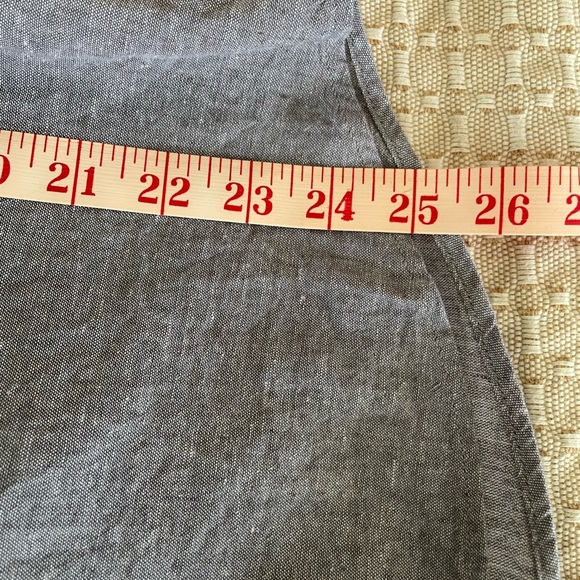 Mens Linen Blend Gray Button Down Shirt - Picture 6 of 7